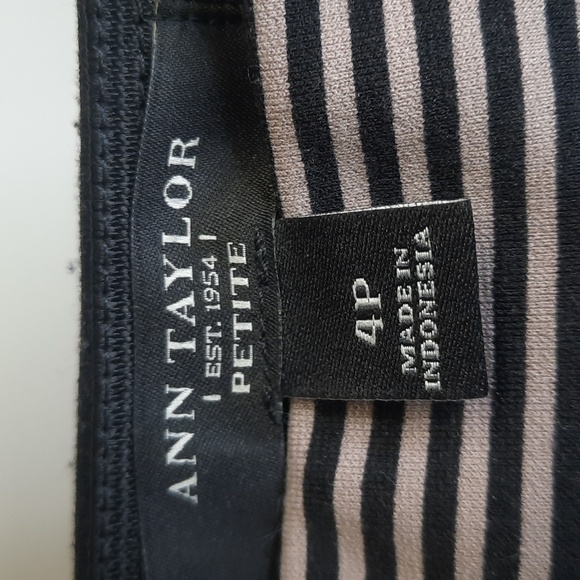Ann Taylor Tan & Black Striped Pencil Skirt, Size 4P - Picture 4 of 5